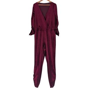 Fashion to Figure‎ Purple Jumpsuit with V-Neck and Tapered Fit
